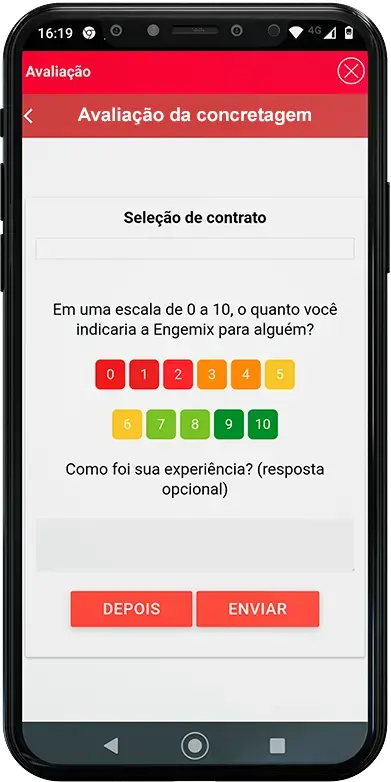 Imagem do APP Engemix - Tela