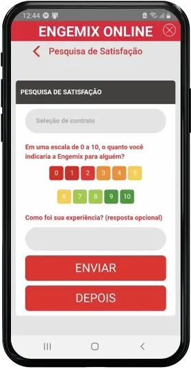Imagem do APP Engemix - Tela